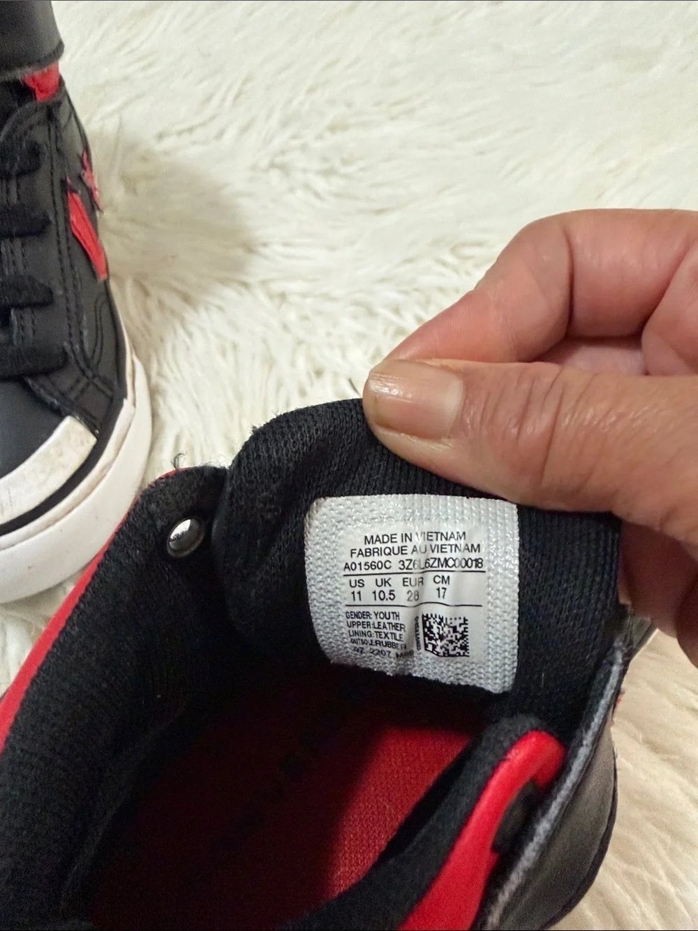 Converse Kids Black and Red High-Top Sneakers with Strap